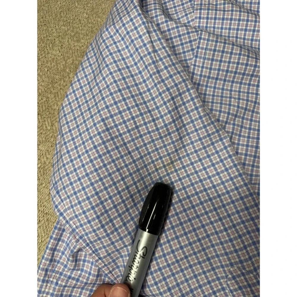 Ralph Lauren Mens Blue Plaid Classic Fit Long Sleeve Button Down‎ Shirt
